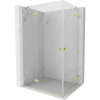 Mexen Lunar Duo, výklopný sprchový kút 95 x 85 cm, 8mm číre sklo, zlatý matný profil, 834-095L-085P-55-00