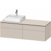 DURAVIT L-Cube závesná skrinka pod umývadlo na dosku (umývadlo vľavo), 4 zásuvky, 1420 x 550 x 482 mm, taupe matná, LC4870L91910000