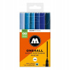 Akrylové Popisovače Molotow - One4All 127HS Blue Set - Modrá sada 6 ks