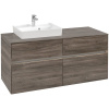 VILLEROY & BOCH Collaro závesná skrinka pod umývadlo na dosku (umývadlo vľavo), 4 zásuvky, s LED osvetlením, 1200 x 500 x 548 mm, Stone Oak, C071B0RK