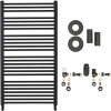 CERANO - Kúpeľňový radiátorový set Alberto - ústredné vykurovanie - bočné pripojenie - 716W - čierna matná - 1180x650 mm