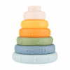 Canpol babies Senzorická kruhová skladacia pyramída - 6 ks - pestrofarebná