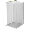Mexen Rox-3S, 3-stenný sprchový kút 100 x 100 cm, 8mm číre sklo, zlatý profil, 8C2-100-100-50-00-3S