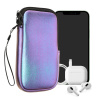 kwmobile Universal telefon Pouch Size XL - 6.7/6.8 - Neoprene smartphone Pouch with Zip - Water-Repellent Mobile Pouzdro na telefon - Sleeve in Metalický levandulová