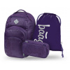 BAAGL SET 3 Coolmate Plum: batoh, penál, sáček