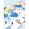 Norimpex Diamantové maľovanie Modré strechy Santorini 40x30cm