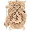 ROBOTIME Roker 3D drevené puzzle Stolové hodiny s časovačom Sova 161 dielikov