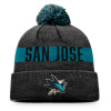 Fanatics Pánska zimná čiapka San Jose Sharks Fundamental Beanie Cuff with Pom