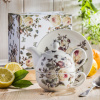 Porcelánový čajový a kávový džbán s šálkou a tanierikom DUO ROMANTIC ZAHRA BIELY 0,35 l