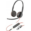HP Poly Blackwire 3225 Stereo USB-C Headset +3.5mm Plug +USB-C/A Adapter Slúchadlá s mikrofónom Kábel Pres hlavu Kancelária / call centrum USB Typ-C Čierna (8X229AA)