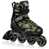 Spokey MAKAN kolieskové korčule, čierno-khaki zelené, ABEC9 Carbon, vel. 36-39