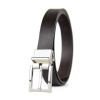 Dámsky kožený opasok GENTLE SILVER, šírka 2.5cm, Ručná výroba na Slovensku - Tmavo hnedá