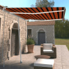 Shumee Ručne vysúvateľná markíza s LED osvetlením 300 x 250 cm, oranžovo-hnedá