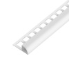 SP15/1 ukončovacia lišta C, štvrťoblúk, s vymedzovačom, ACARA, PVC briliant biela, 7 mm, 2,5 m