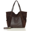 MARCO MAZZINI Veľká nákupná taška zo semišovej kože s vreckom | tamvohnedá vs119cc