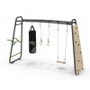 Multifunkčné fitness centrum GetSet Monkeybar MB320 Exit Toys rozšíriteľné s gymnastickými kruhmi boxovacím vrecom lezeckou stenou hojdačkou a bradlami