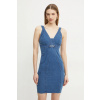 Šaty s prímesou hodvábu Guess JEWEL W5GK75.D5LK0 modrá XS
