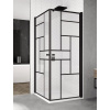 SANSWISS SOLINO BLACK SOL1 Loft 90cm ľavé dvere do kombinácie / sprchový kút rohový, profil čierny matný, sklo so sieťotlačou, SOL1G0900673