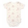 Body kr. rukáv, bavlna, zapínanie pri krku, Baby Nellys Králičkovia, krémové, veľ. 74 74 (6-9m)