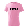 Yoga nápis - Tričko detské bavlnené - 146 cm/10 rokov ( Ružová )