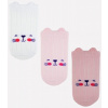 Dojčenské ponožky, 3 páry - Noviti - Mačička, biela/ružová/losos, veľ. 12-18 m 56-68 (0-6 m)