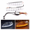 2x LED pásik DRL Dynamický smerový ukazovateľ Crystal Animácia Denné svetlá