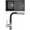 Set Sinks (dřez Perfecto 860 Metalblack 74 + baterie Enigma S Metalblack 74) PE86074ENSGR74