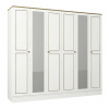 VerDesign, RAVEN 6D šatníková skriňa, biela LTD,sklo