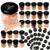 24 x SKLENENÉ DÓZY 130 ml + 75 x nálepky ETIKETY a koreniny