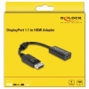 Delock 61849 DisplayPort / HDMI adaptér [1x zástrčka DisplayPort - 1x HDMI zásuvka] čierna s feritovým jadrom; 61849