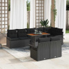 zahrada-XL Súprava záhradných pohoviek 9 pcs Čierna 100 x 55 x 73 cm 3349351