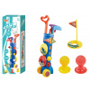 Veľká minigolfová súprava LEAN Toys s golfovým vozíkom - kompletná súprava pre deti 3 palice 3 loptičky