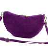 Dámska zamatová crossbody kabelka fialová na rameno Luka 26-128