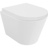 Mexen Rico, závesná WC misa 490x360x370 mm, Rimless Tornádo + WC sedadlo z duroplastu, biela lesklá, 30720200T