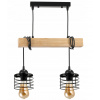 BERGE LED závesné stropné svietidlo drevený trám 2xE27 Loft Luster Spring