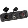 OSCULATI Digitálny voltmeter, ampérmeter, zásuvka 12 V, dvojitá USB zásuvka