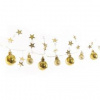 Vianočné osvetlenie EMOS 20 LED girlanda - zlaté gule s hviezdami, 1,9 cm, 2x AA, vnútorná, teplá biela (DCGW11)