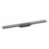 Hansgrohe RainDrain Flex Lineárny sprchový žľab s roštom 800 z nehrdzavejúcej ocele, k stene, skrátiteľný, kefovaný čierny chróm 56051340-HG