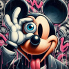 CUKROVÁ TLAČ jedlý obrázok na tortu Cukrová hmota Strašidelná Myšiak Mickey + MENO