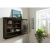 Bighome - IRON Nástenná polica mango 130x25x80, sivá, lakovaná
