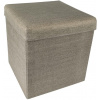 HomeLife Skladací taburet s úložným priestorom 37 x 37 cm béžová