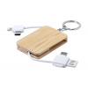 Rusell prívesok na kľúče s USB nabíjacím káblom, biela