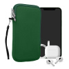 kwmobile Universal telefon Pouch Size XL - 6.7/6.8 - Neoprene smartphone Pouch with Zip - Water-Repellent Mobile Pouzdro na telefon - Sleeve in mechová zelená