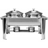 Ohřívač potravin - chafing dvojitý 2x4,5l Yato Gastro YG-04125