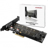 AXAGON PCEM2-D, PCIe x4 - M.2 NVMe M-key + SATA B-key slot adaptér, vč. LP Axagon
