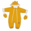 Baby Nellys Zimní kombinézka, s kapucňou a uškami + rukavičky, horčicová, veľ. 68