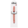 King Cock 12 Slim - realistické dvojité dildo (31 cm) - prírodná farba