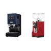 Gaggia New Classic EVO, blue + Eureka Mignon Specialita, CR ferrari red