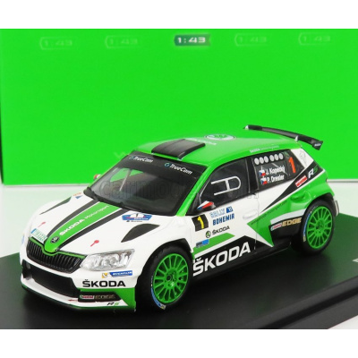 Abrex Škoda Fabia Iii R5 N 1 Rally Bohemia 2017 J.kopecký - P.dresler 1:43 Zelená Biela