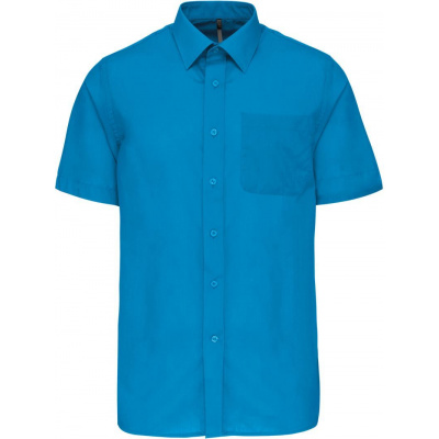 Kariban | K551 Popelínová košeľa "Ace" s krátkym rukávom_20.K551 Farba: bright turquoise, Veľkosť: 6XL